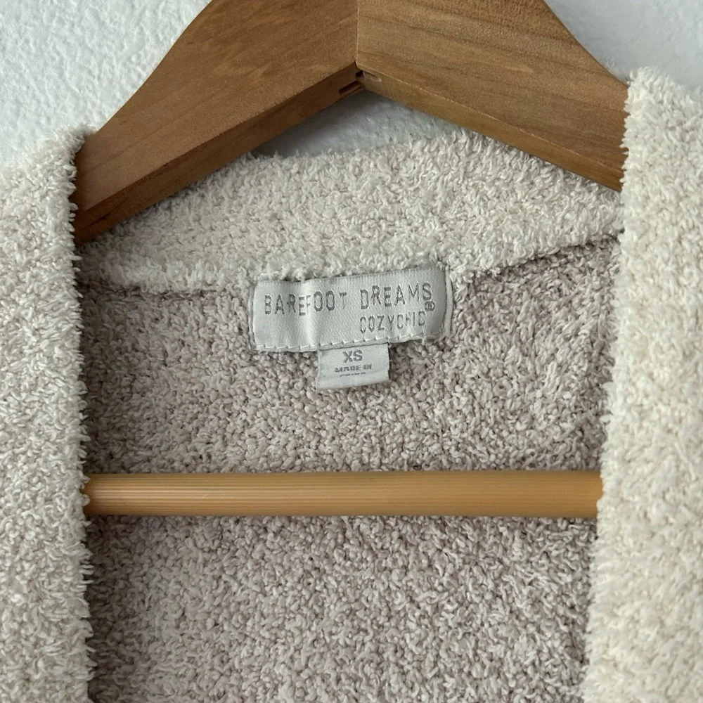 Barefoot Dreams CozyChic Leopard Cardigan in Cream / Stone - Picture 3 of 6